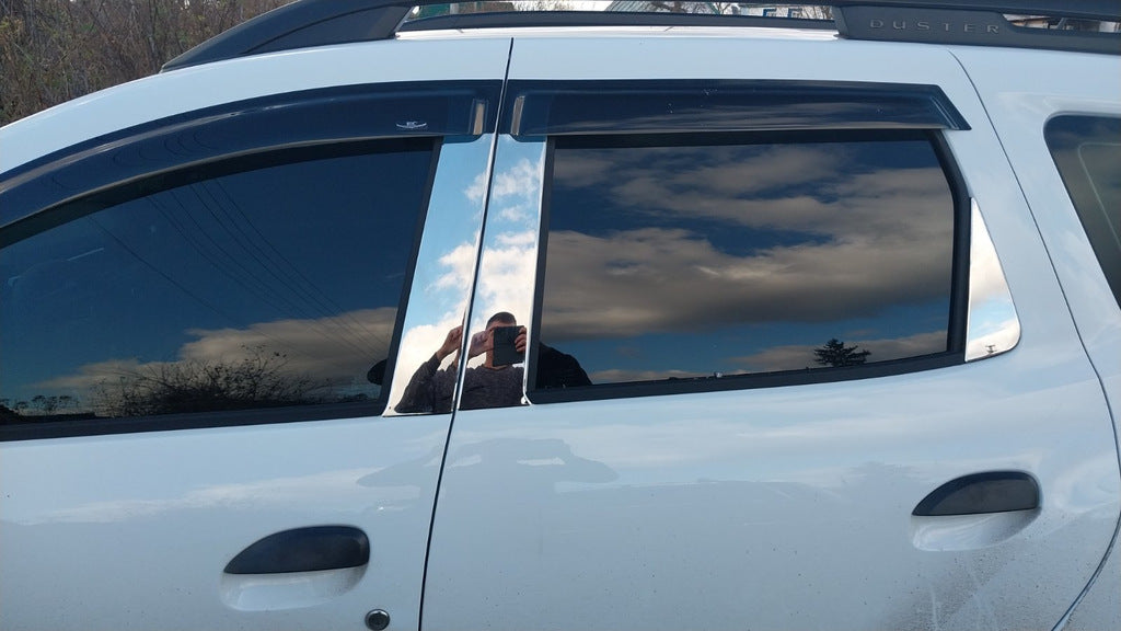 Stainless Steel Door Pillar Trim for Dacia Duster 2018-2024 - image 1