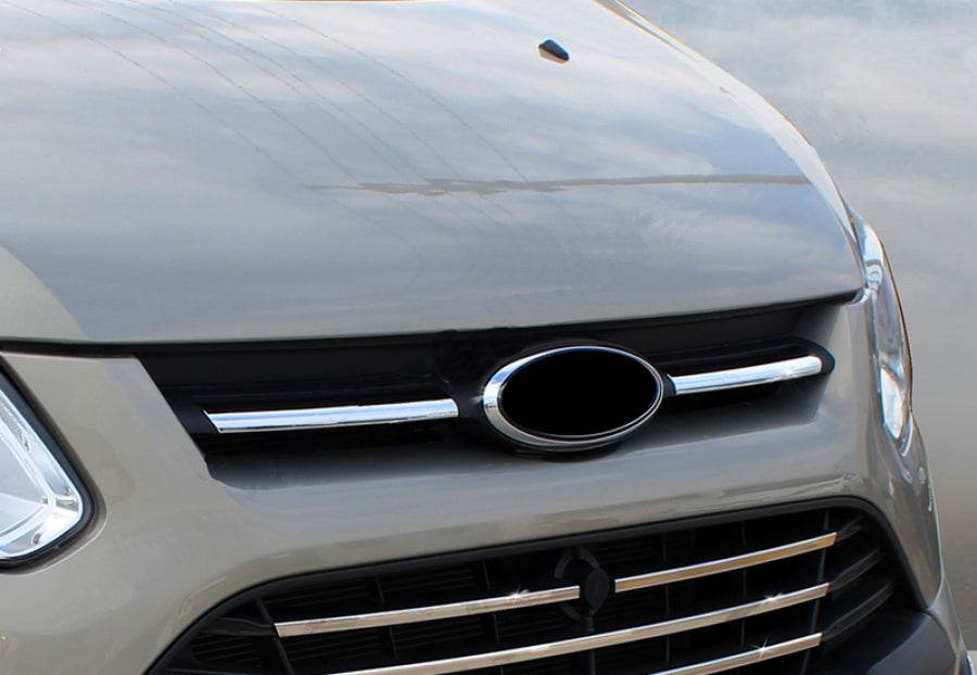 Covers on the upper grill 2013-2018 (2 pcs., stainless steel) for Ford Custom 2013-2022 - Reelken Auto