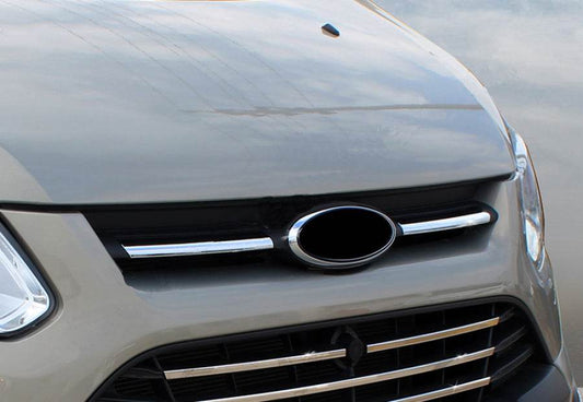 Covers on the upper grill 2013-2018 (2 pcs., stainless steel) for Ford Custom 2013-2022 - Reelken Auto