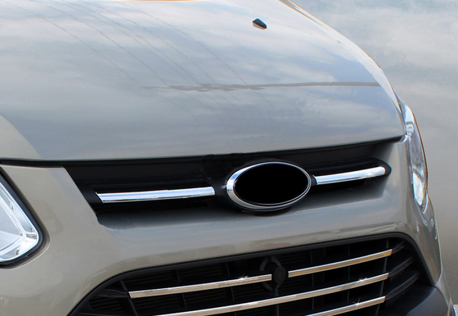 Chrome Trim for Upper Grille 2013-2018 (2 pcs, Stainless Steel) for Ford Custom 2013-2022 - image 1