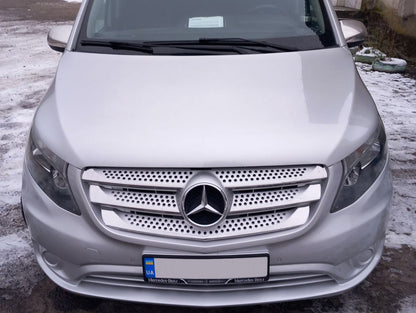 Grille Covers 2014-2020 (5 pcs, Stainless Steel) for Mercedes Vito/V-class W447 2014- - image 1