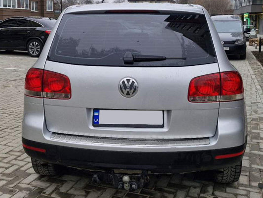 Rear Bumper Protector Carmos Stainless Steel for Volkswagen Touareg 2002-2010 - image 1