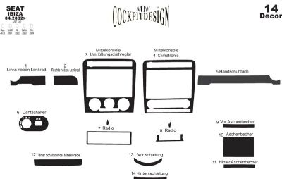 Dashboard Trim Covers for Seat Cordoba 2000-2009 - image 4