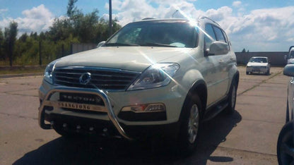 The WT004 bumper guard (stainless) for SsangYong Rexton I 2001-2017 - Reelken Auto