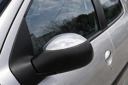 Mirror Covers (2 pcs, Stainless Steel) for Citroen C-2 2003-2009 - image 1