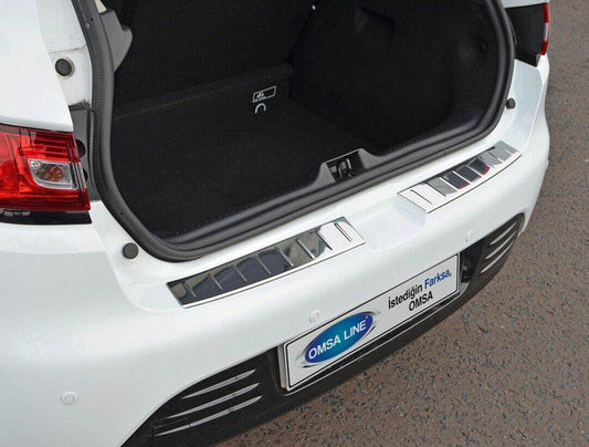 Cover on the rear bumper HB (2 pcs, stainless steel) for Renault Clio IV 2012-2019 - Reelken Auto