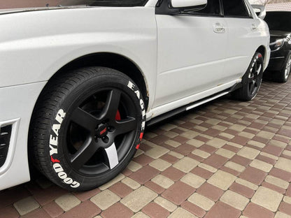 Universal overlays on side sills Niken White (ABS) (4pcs) - Reelken Auto
