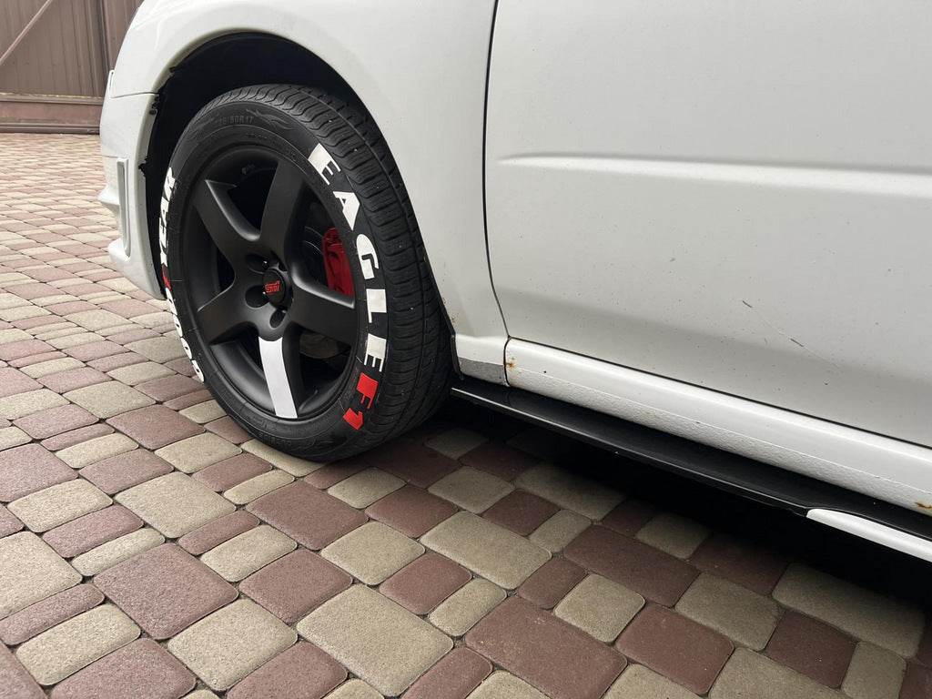 Universal overlays on side sills Niken White (ABS) (4pcs) - Reelken Auto