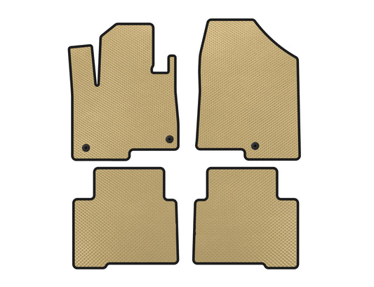 EVA Floor Mats (2 Rows, for Grand, Beige) for Hyundai Santa Fe 4 2018-2023 - image 1