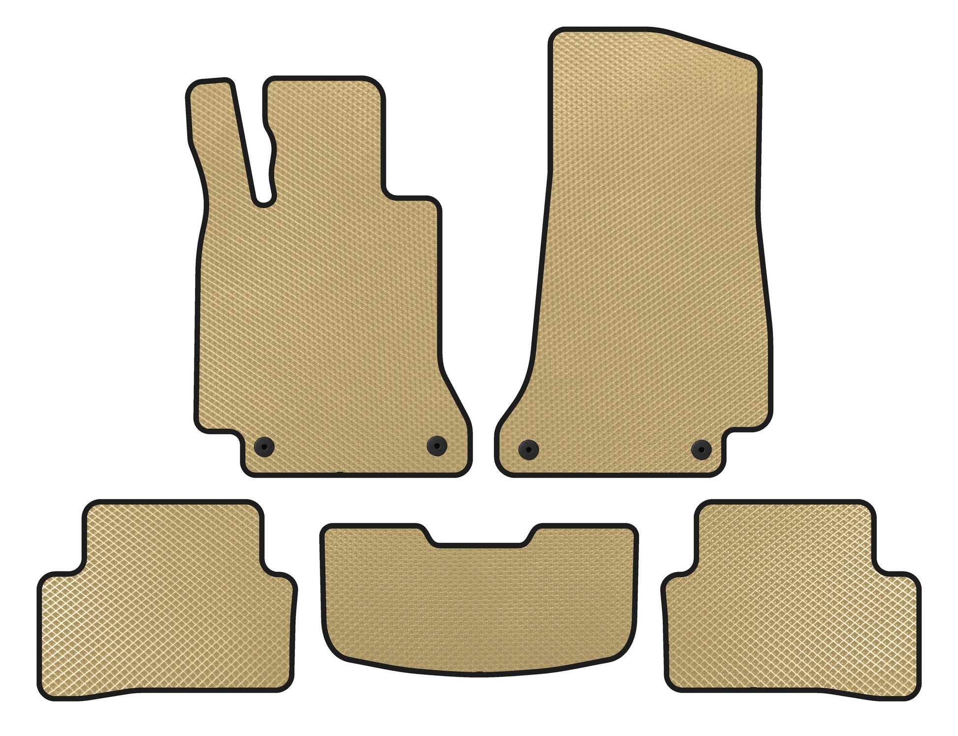 EVA Floor Mats (SD, Beige) for Mercedes C-сlass W205 2014-2021 - image 1
