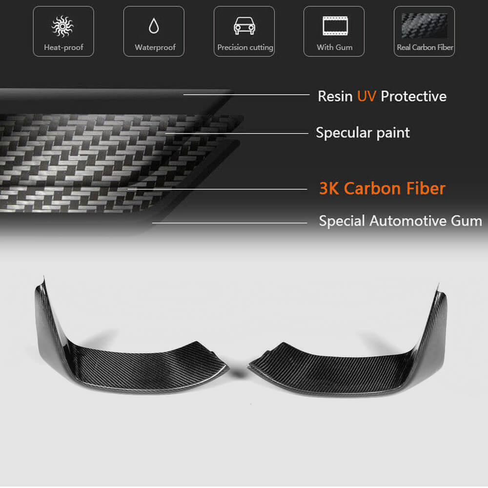 Front Bumper Splitters Carbon Fiber V5 (for F82/F83) for BMW 4 series F-32 2012-2020 - image 11