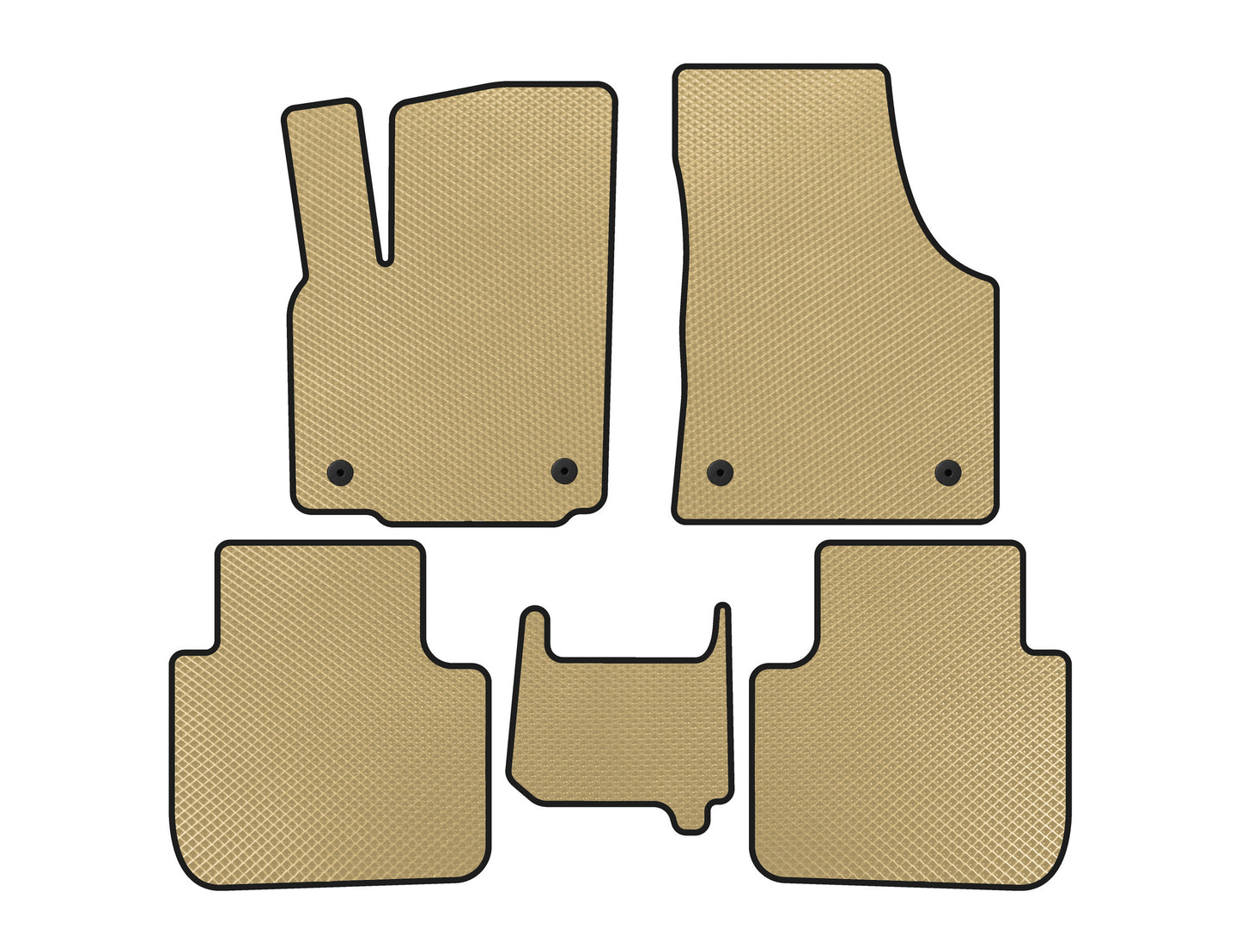 EVA Floor Mats (2 Rows, 7-Seater, Beige) for Volkswagen Atlas (Terramont) 2016- - image 1
