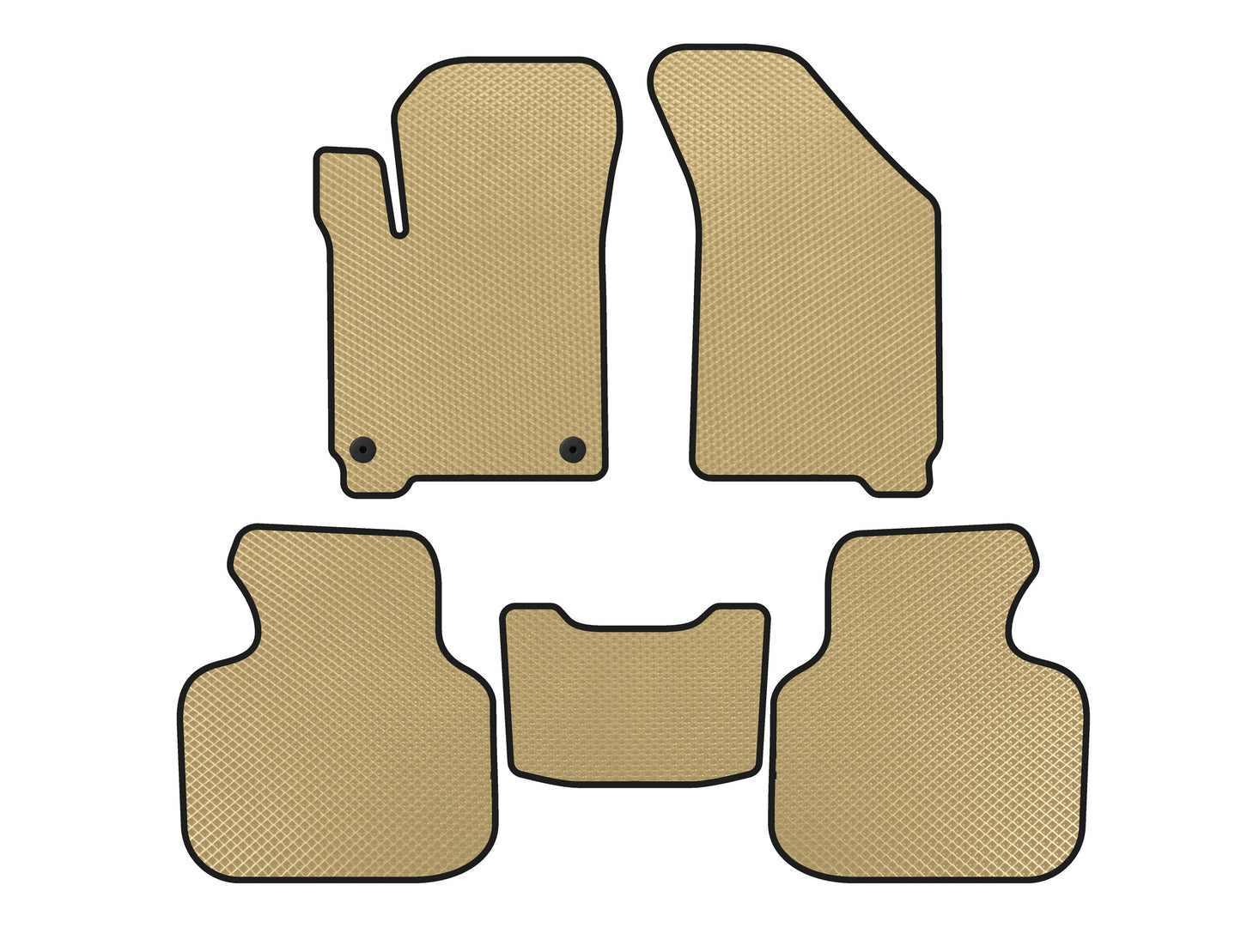 EVA Floor Mats (2011-2020, 7-Seater, Beige) for Dodge Journey 2008-2020 - image 1