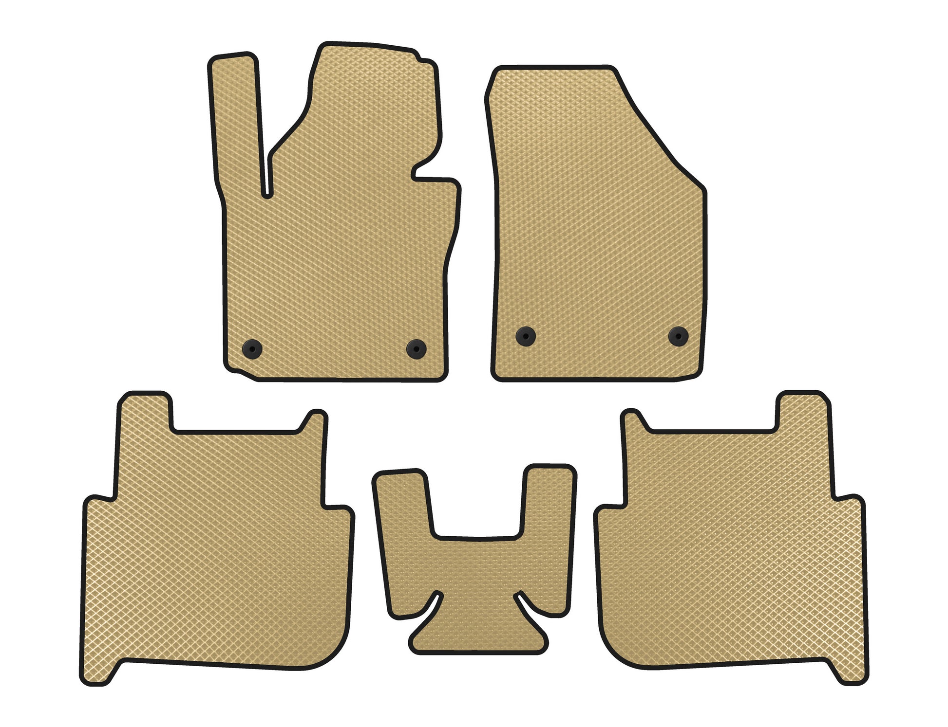 EVA Floor Mats (2 Rows, 2006-2010, 7-Seater, Beige) for Volkswagen Touran 2003-2010 - image 1