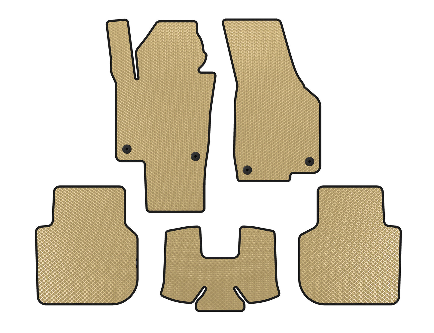 EVA Floor Mats (2015-2019, SD, Beige) for Volkswagen Passat B8 2015-2023 - image 1