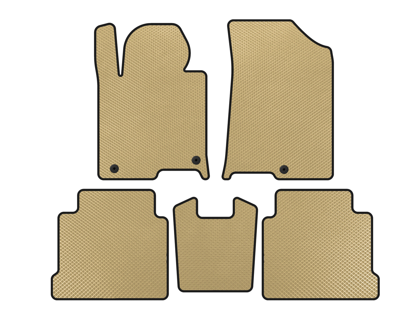 EVA Floor Mats (SD, Beige) for Hyundai Sonata LF 2014-2019 - image 1