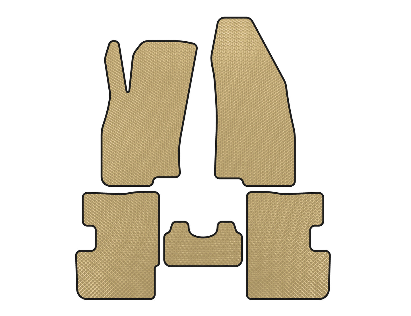 EVA Floor Mats (2011-2018, HB, 3-Door, Beige) for Fiat Punto Grande/EVO 2006-2018 - image 1