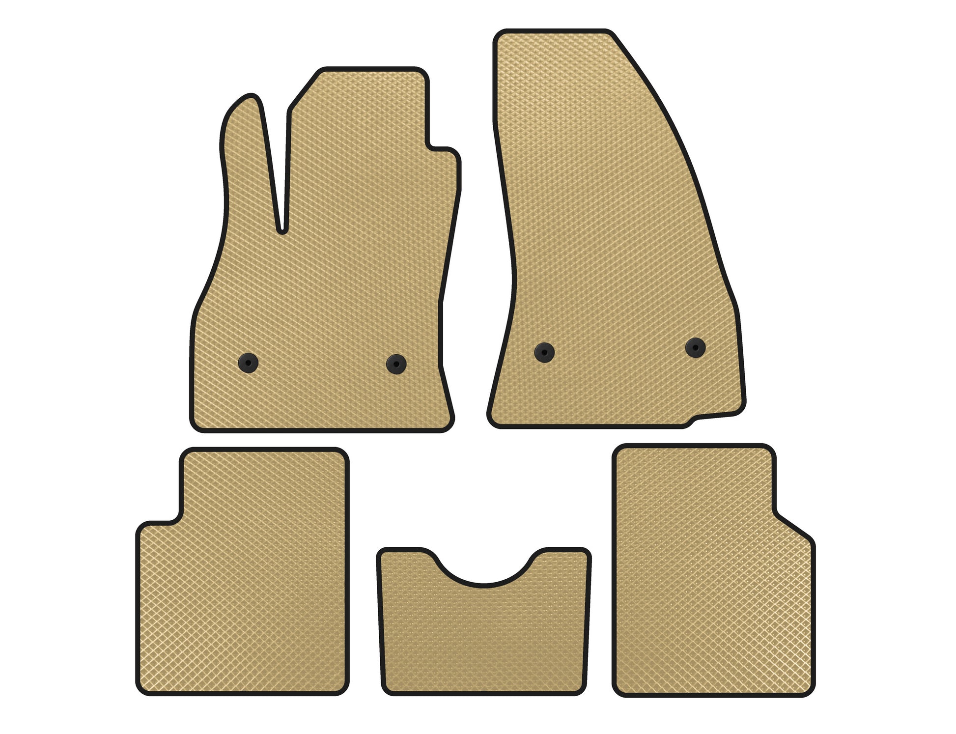 EVA Floor Mats (for 500L, Beige) for Fiat 500/500L 2013-2022 - image 1