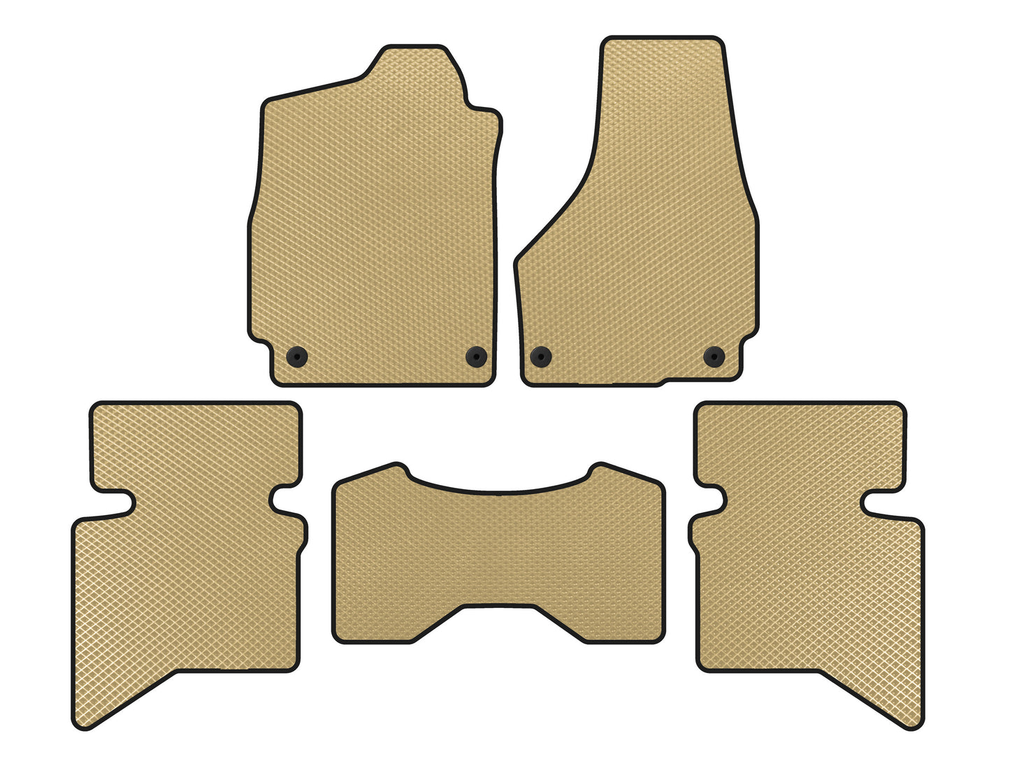 EVA Floor Mats (2009+, 5-Seater/Double Cab, Beige) for Dodge RAM (DS/DJ/D2) 2009–2024 - image 1