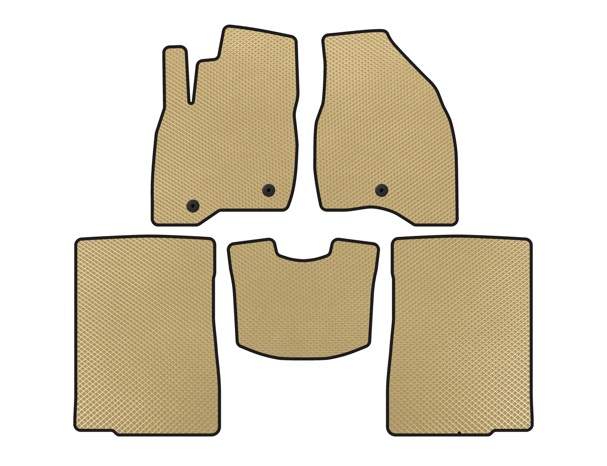 EVA Floor Mats (2015-2017, 2 Rows, 7-Seater, Beige) for Ford Explorer 2011-2019 - image 1