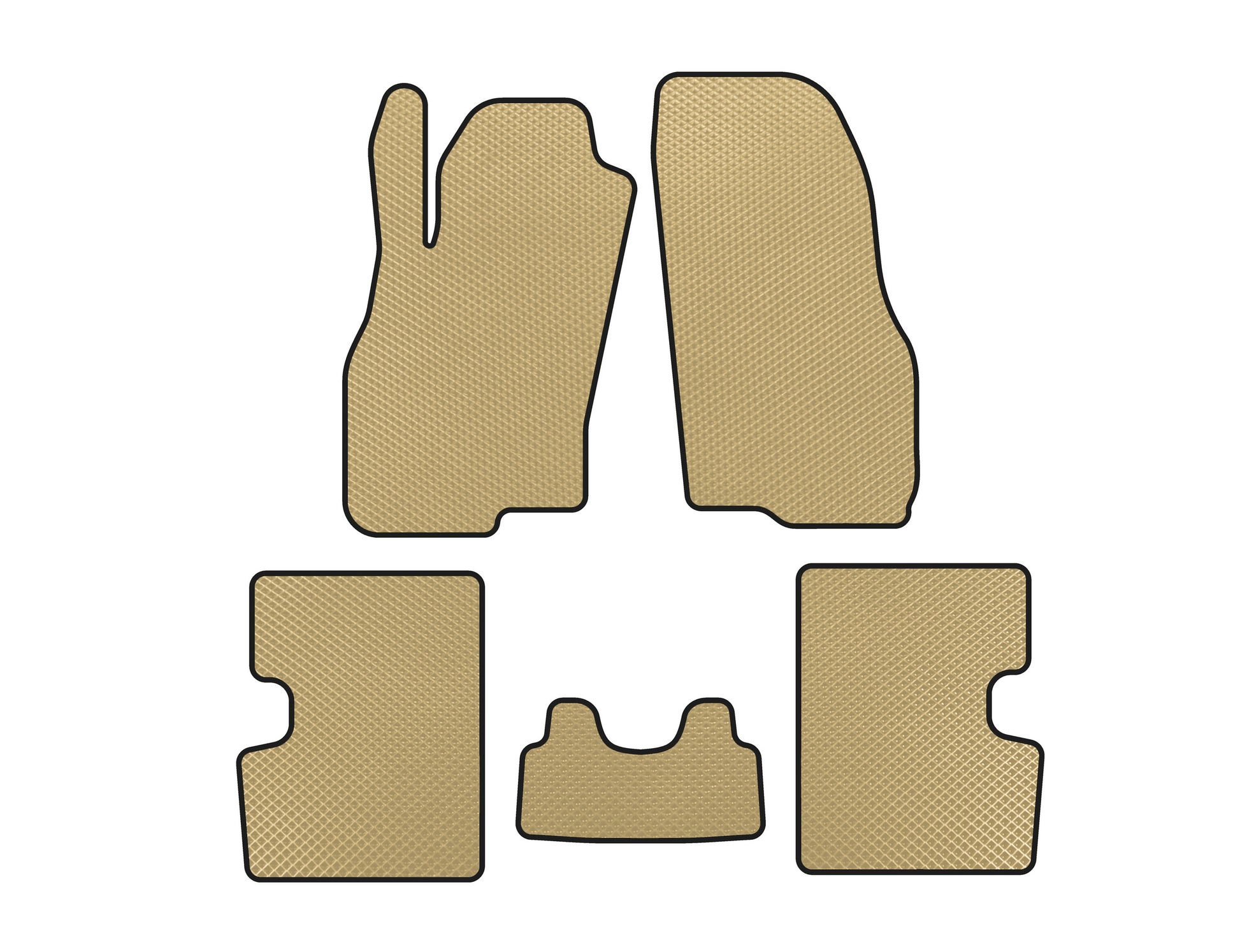 EVA Floor Mats (Hatchback, 5-Door, Pre-Facelift, Beige) for Fiat Punto Grande/EVO 2006-2018 - image 1