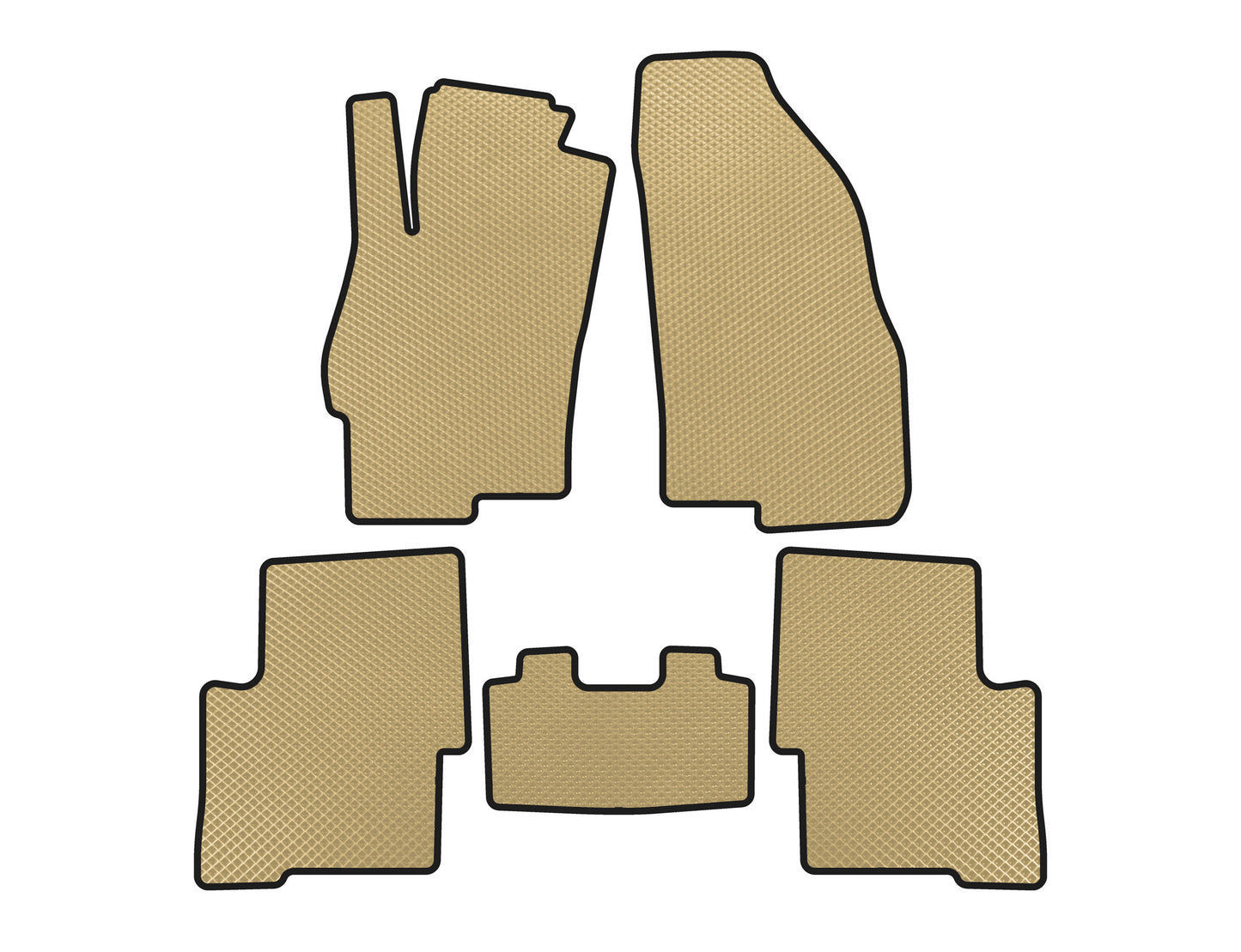 EVA Floor Mats (SD, Beige) for Fiat Linea 2006-2018 - image 1