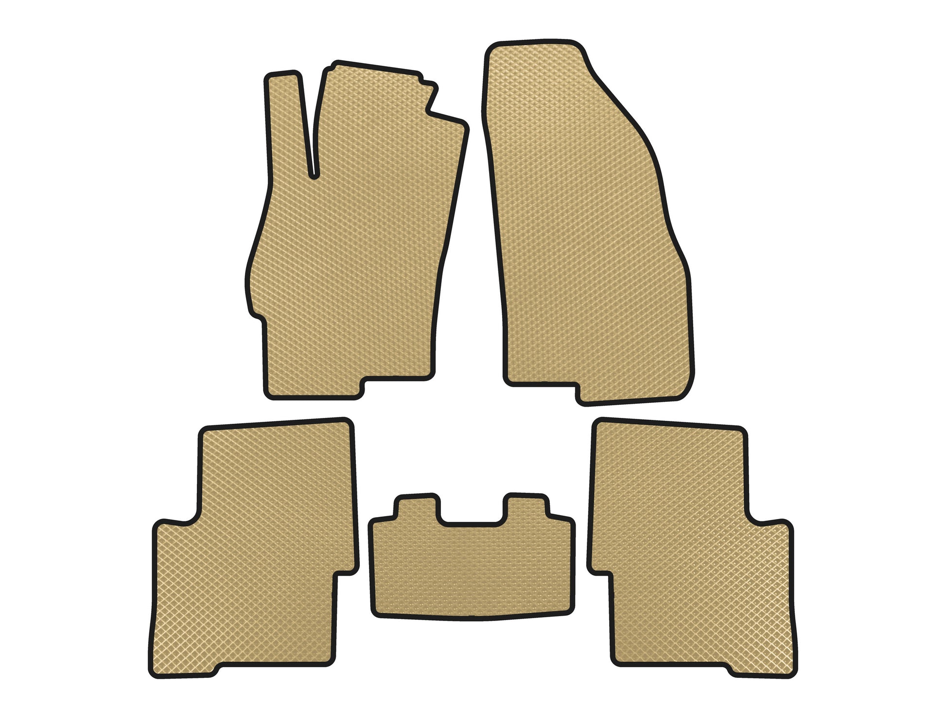 EVA Floor Mats (SD, Beige) for Fiat Linea 2006-2018 - image 1