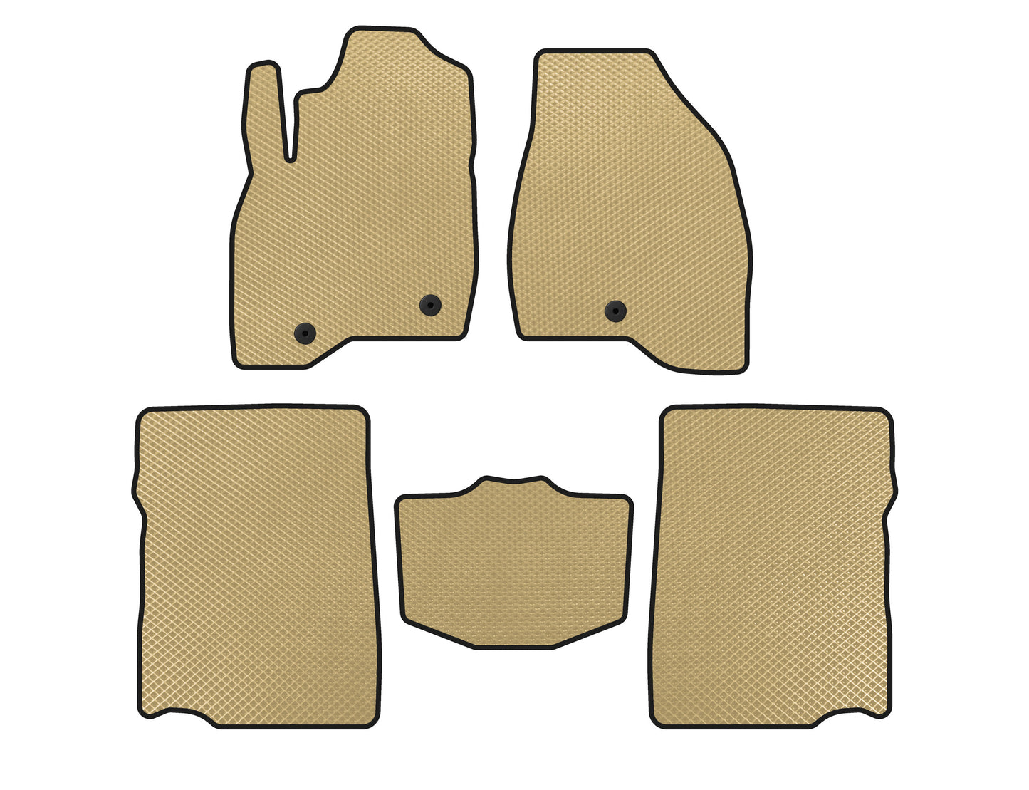 EVA floor mats (2017-2019, 2nd row, 7-seater, Beige) for Ford Explorer 2011-2019 - image 1