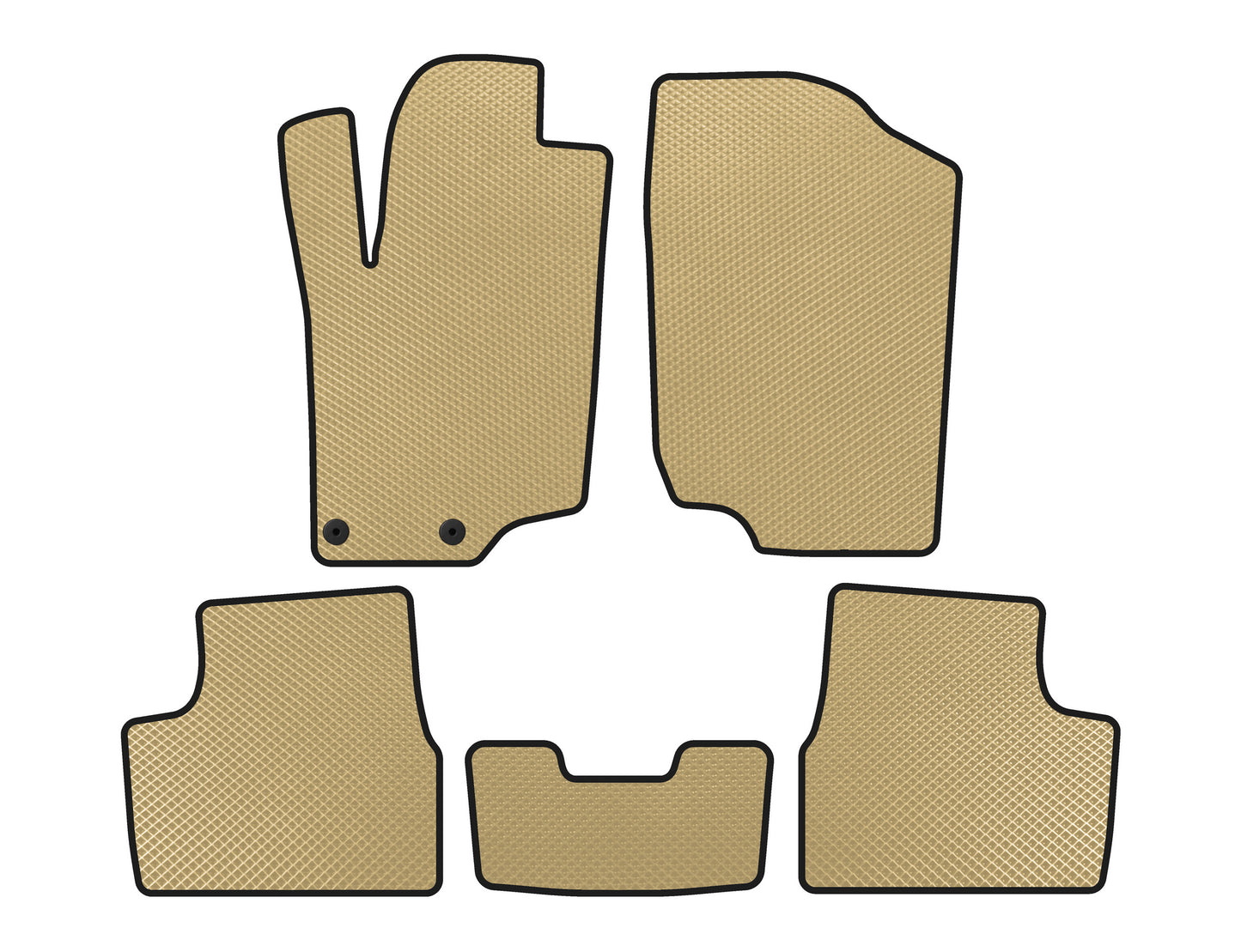 EVA Floor Mats (HB, 5-Door, Beige) for Peugeot 207 2006-2014 - image 1