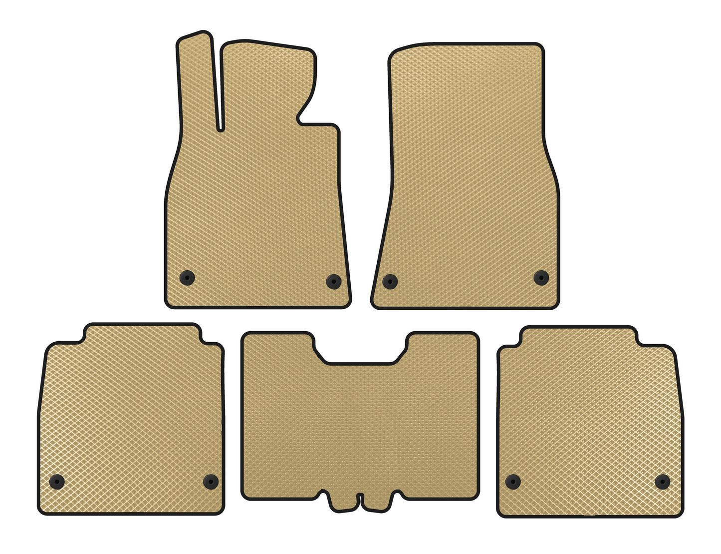 EVA Floor Mats (2007-2010, SD, Long Wheelbase, Beige) for Lexus LS 2007-2017 - image 1