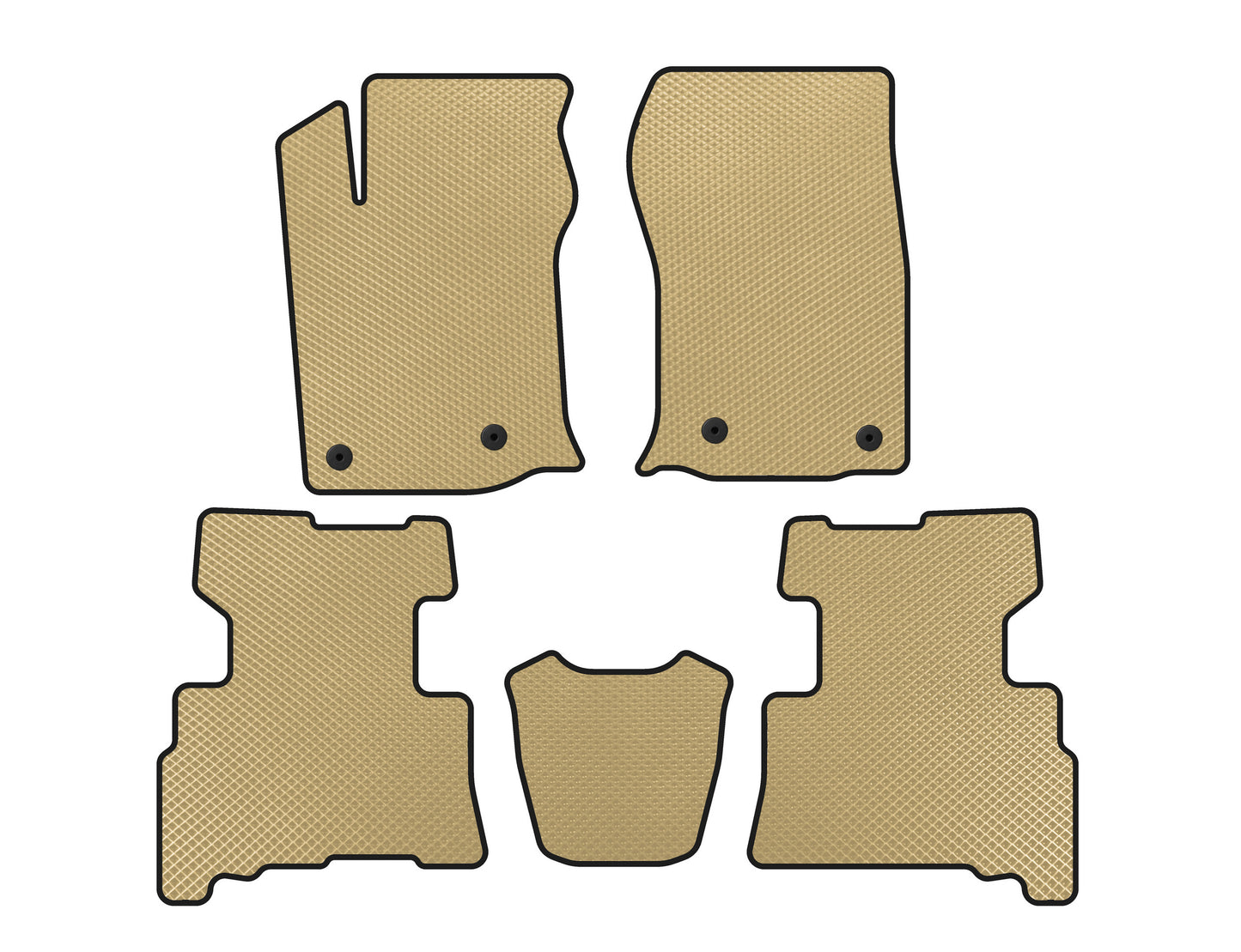 EVA Floor Mats (2 Rows, 2014-2024, 7-Seater, Beige) for Toyota 4Runner 2009-2024 - image 1