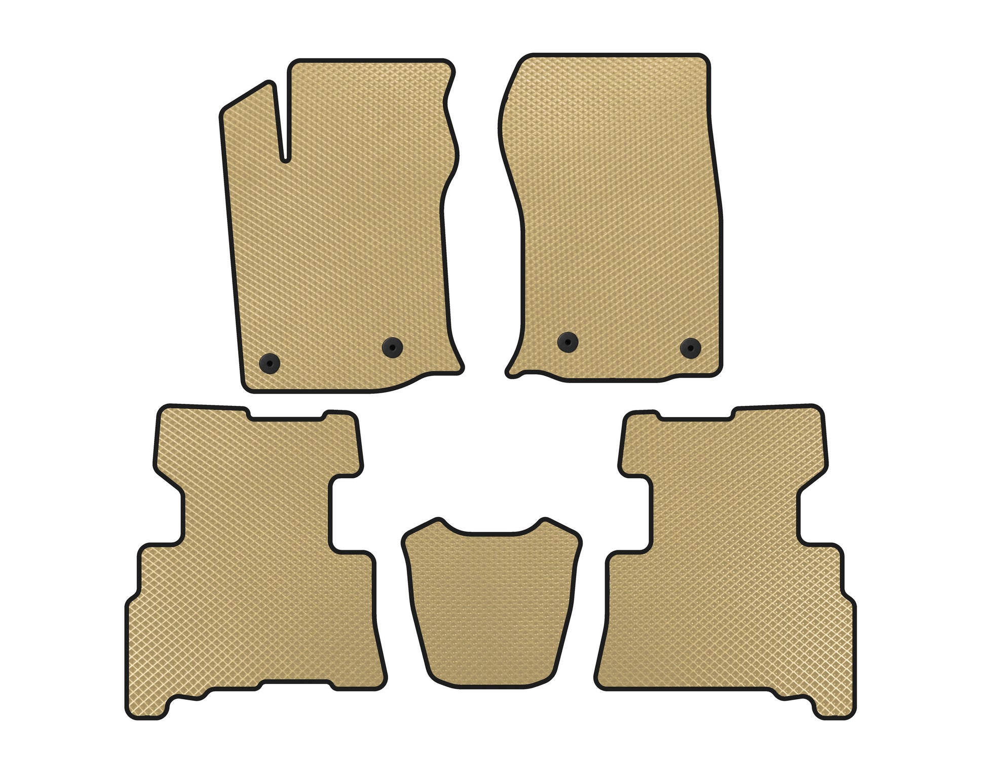 EVA Floor Mats (2 Rows, 2014-2024, 7-Seater, Beige) for Toyota 4Runner 2009-2024 - image 1