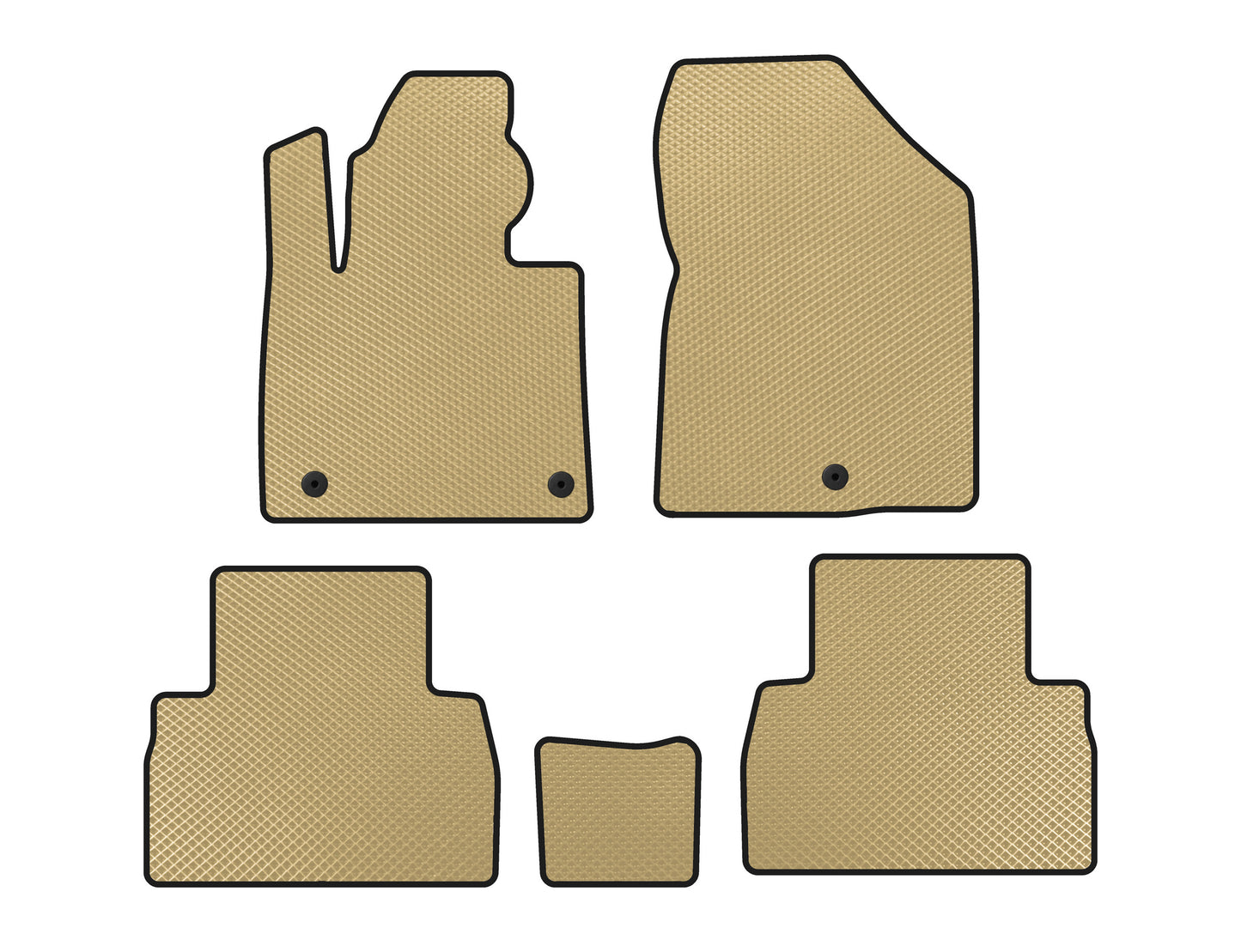 EVA Floor Mats (2018-2020, Beige) for Hyundai Santa Fe 4 2018-2023 - image 1