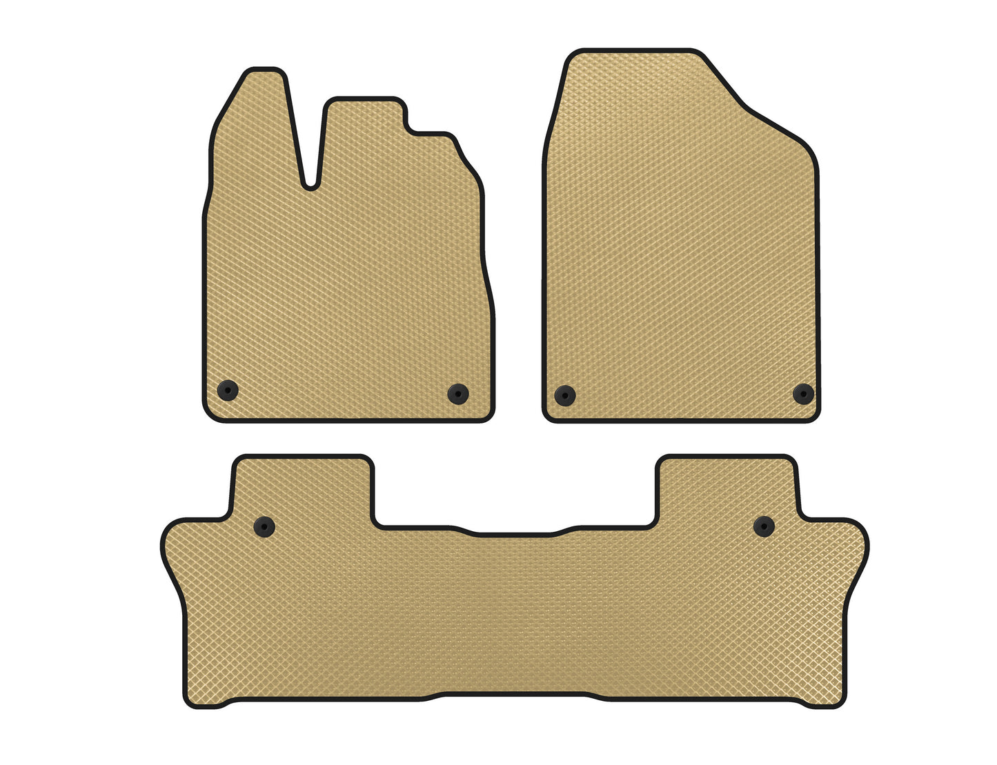 EVA Floor Mats (2 Rows, Beige) for Honda Pilot 2015-2022 - image 1