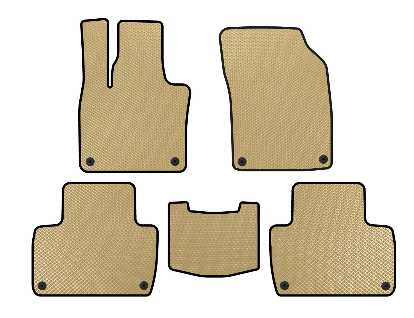 EVA Floor Mats (2 Rows, Beige) for Volvo XC90 2015- - image 1