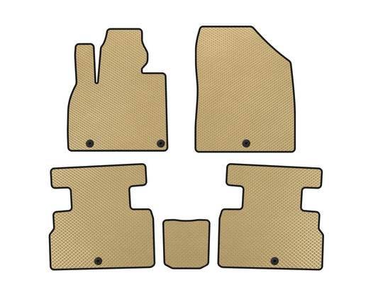 EVA Floor Mats (2 Rows, 7-Seater, Beige) for Kia Stonic 2017- - image 1