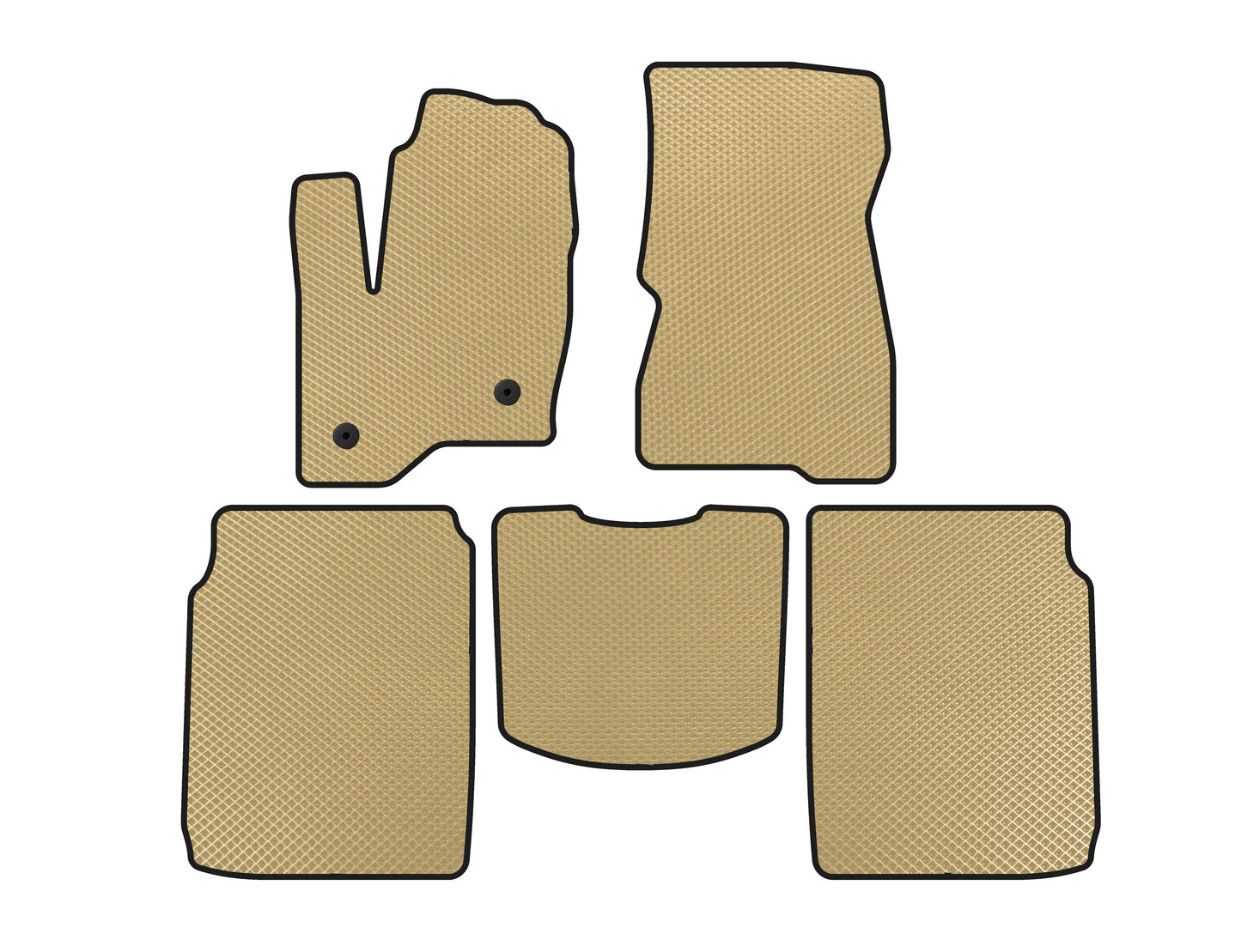 EVA Floor Mats (2 Rows, 2013-2019, Beige) for Ford Flex 2009-2019 - image 1