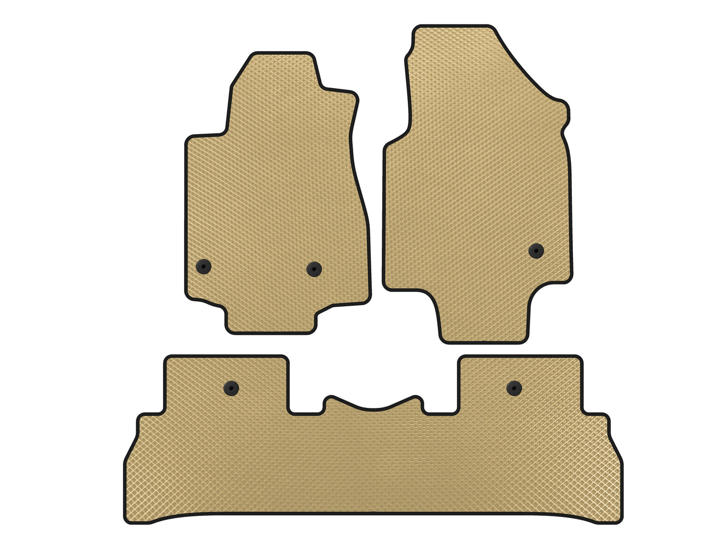 EVA Floor Mats (2008-2012, 7-Seater, Beige) for Honda Pilot 2008-2015 - image 1