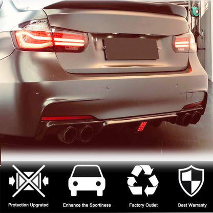 Rear Bumper Diffuser With brake light Carbon Fiber V9 (for M-Sport) for BMW 3 series F-30/31/34 2012-2019 - image 11