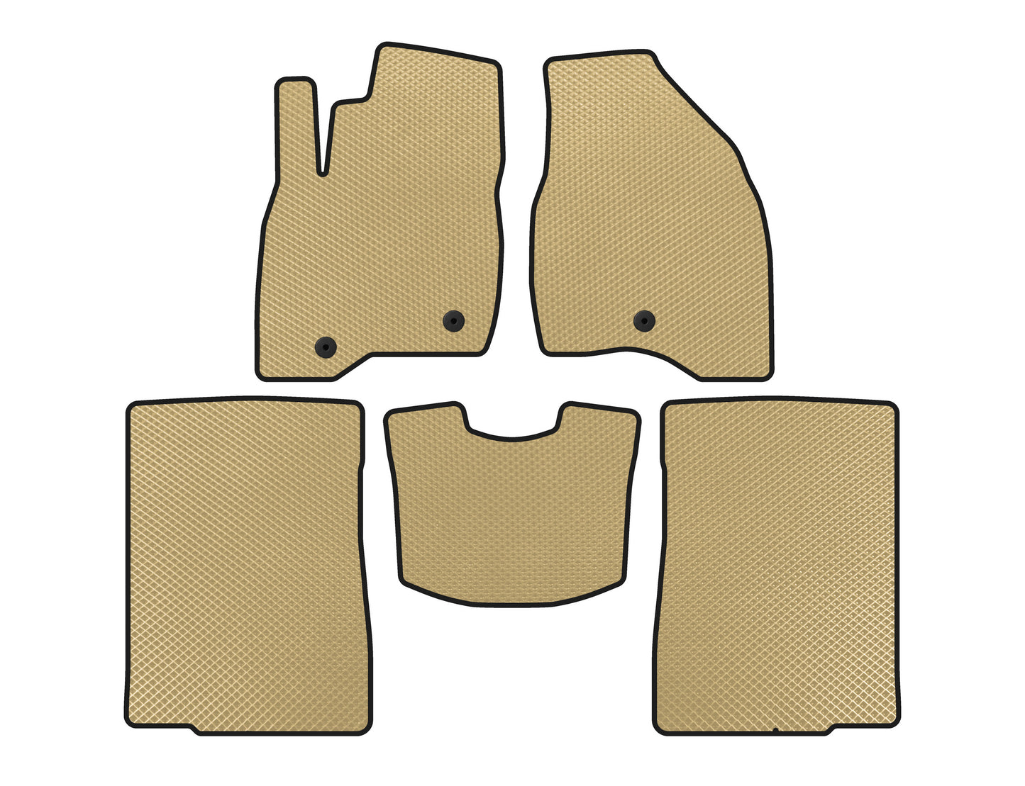 EVA Floor Mats (2015-2017, 2 Rows, 7-Seater, Beige) for Ford Explorer 2011-2019 - image 1