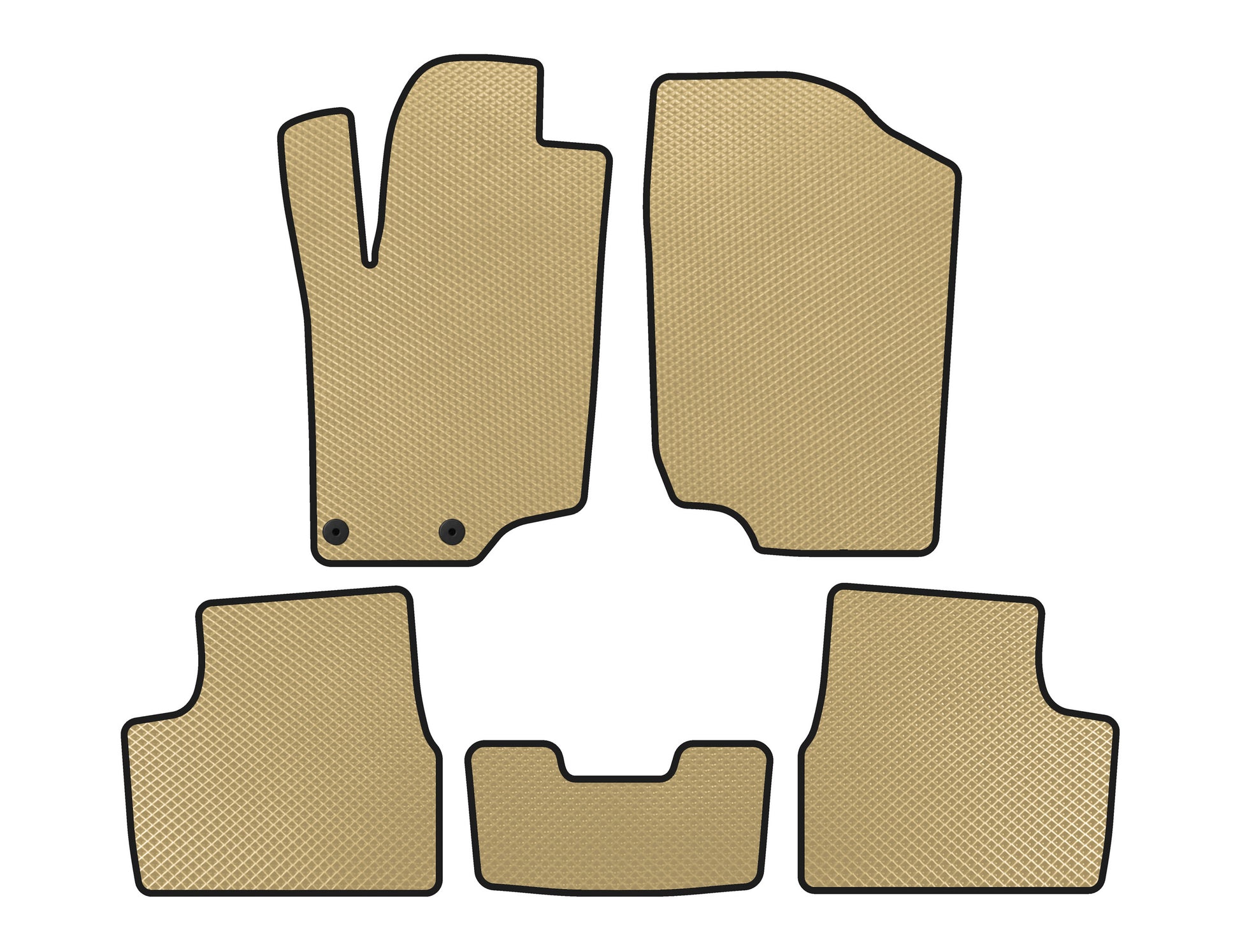 EVA Floor Mats (HB, 5-Door, Beige) for Peugeot 207 2006-2014 - image 1