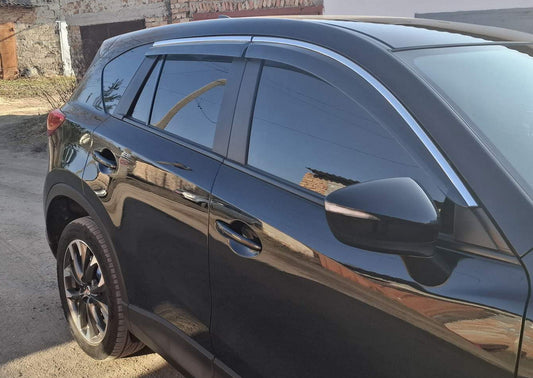 Window Deflectors with Chrome Trim Niken Luxury (4 pcs) for Mazda CX-5 2012-2017 - image 2