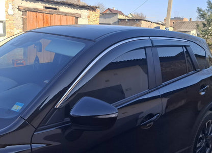 Window Deflectors with Chrome Trim Niken Luxury (4 pcs) for Mazda CX-5 2012-2017 - image 1