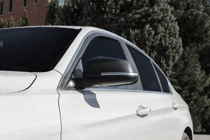 Covers for mirrors (2 pcs, natural carbon) for BMW 1 series F20/21 2011-2019 - Reelken Auto