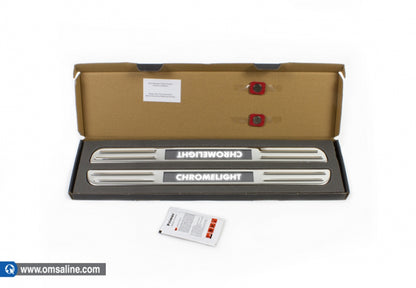 Illuminated door sill plates (2 pcs, stainless steel) for Ford Courier 2014-2023 - image 2