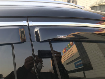 Window deflectors with chrome trim (4 pcs, HIC) for Audi Q7 2005-2015 - image 4