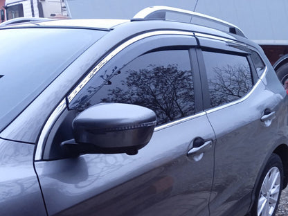 Window Deflectors with Chrome Trim Niken Luxury (4 pcs) for Nissan Qashqai 2014-2021 - image 1