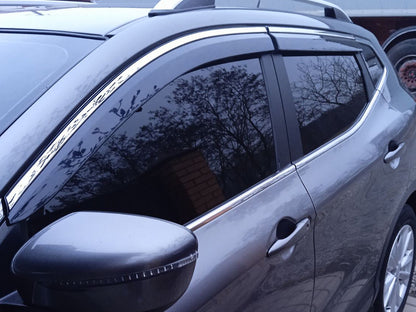 Niken Luxury chrome windbreakers (4 pcs) for Nissan Qashqai 2014-2021 - image 4