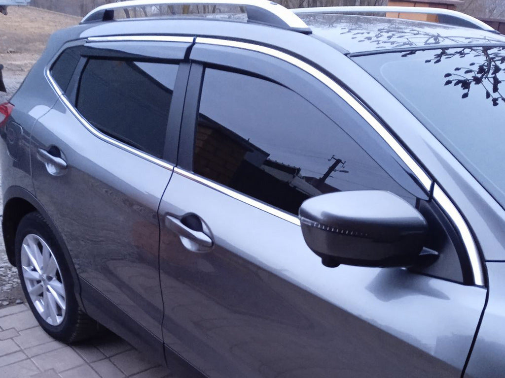 Window Deflectors with Chrome Trim Niken Luxury (4 pcs) for Nissan Qashqai 2014-2021 - image 3