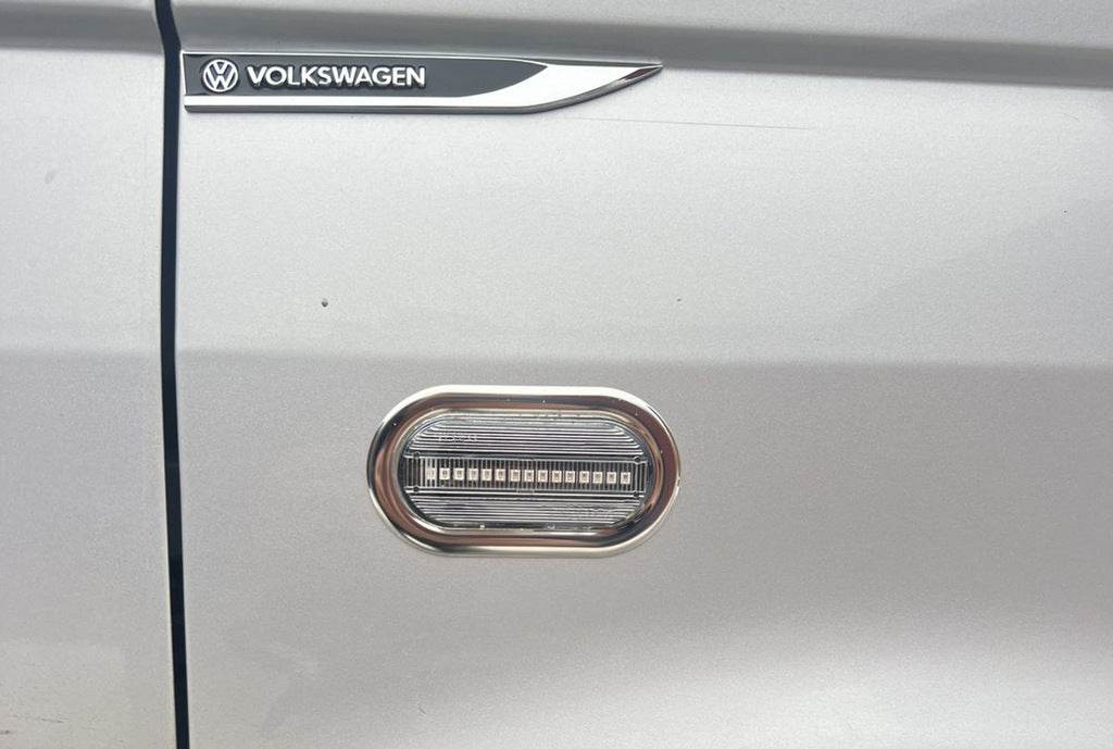Chrome overlays for the turn signals (2 pieces, stainless steel) for Volkswagen T5 Multivan 2003-2010 - Reelken Auto